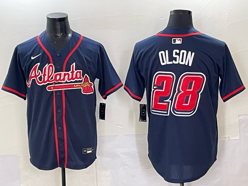Men Atlanta Braves #28 Olson blue Nike 2025 MLB Jersey style 0034